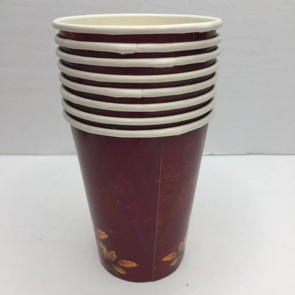 Thanksgiving Themed Turkey Paper Hot Cold Cups & Napkins Set